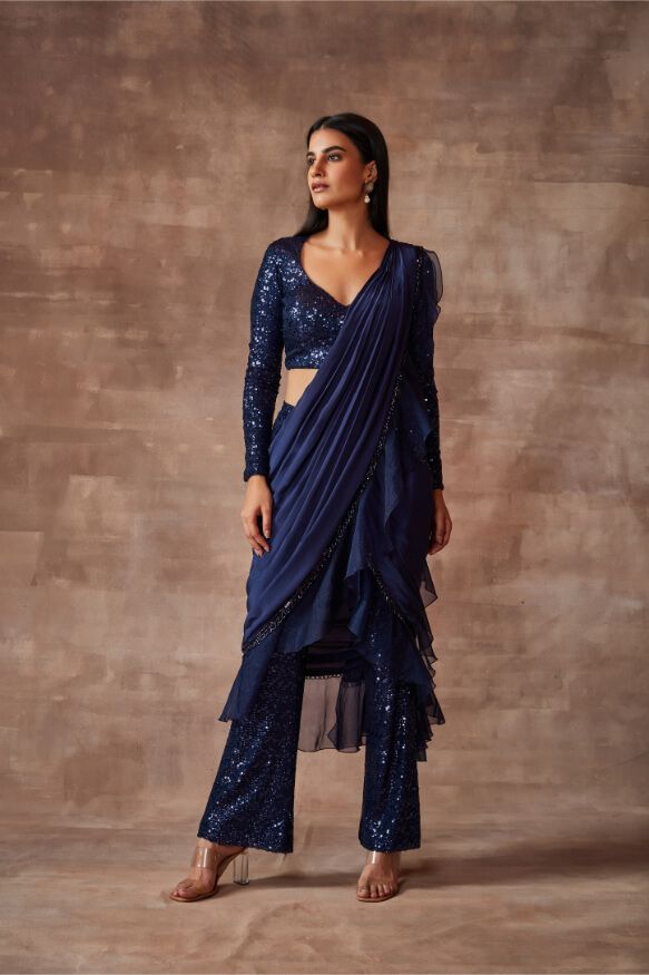 Sapphire - Mehr Saree Set- Royal Blue